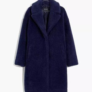 Madewell Navy Sherpa Teddy Coat - (NWT) - Size Medium